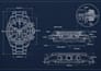 design custom watch cad, skeleton watch and 2d technical drawings